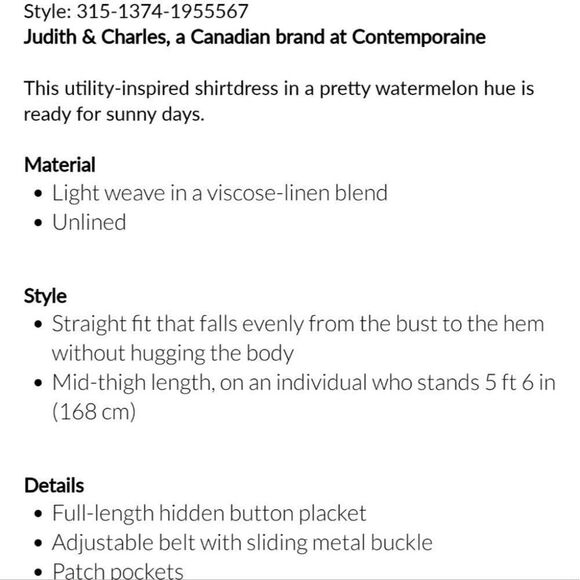 New Judith & Charles | Flora Belted Shirt Dress - Picture 7 of 12